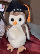 RARE VINTAGE TY Beanie Baby Wise the Owl Class of "1998" with errors collectible