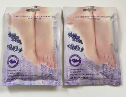 Exfoliating Foot Mask(2 Pairs)-4 socks- Softens Feet Removes Dead Skin Lavender - Picture 1 of 3