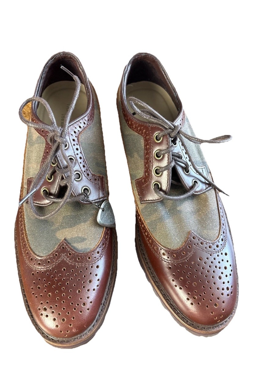 Men's New MARK NASON Dress Boot Sz 7 Briggs Palo Oxford Camo And Wine