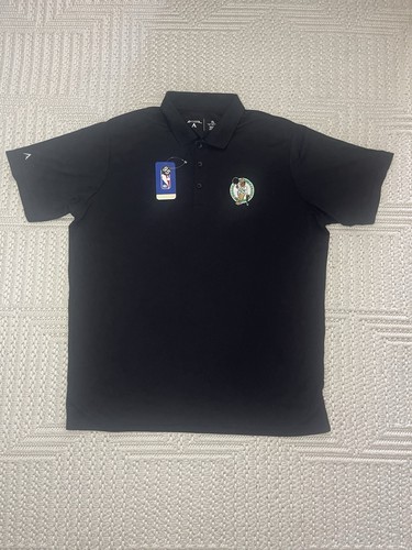 Boston Celtics Antigua Heather Black Layout Men’s Polo XL