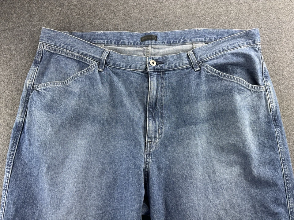 Pantalón de mezclilla para hombre Uniqlo talla 42x31 tiro alto calce ancho tela Kaihara 100 % algodón Foto 3 de 4