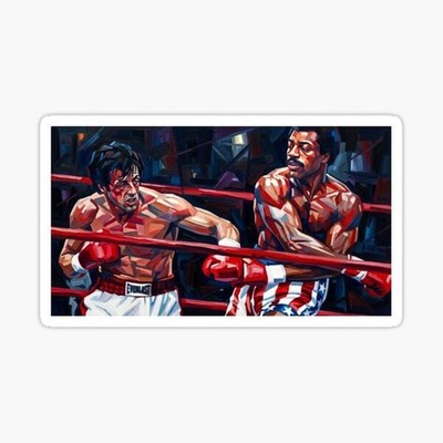 Rocky retro apollo creed Pose  Sticker Decal balboa run jump stairs photo glossy