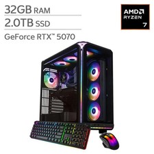 iBUYPOWER Element Pulse X EXBA7N5701 Gaming PC Ryzen 7 RTX 5070 32GB 2TB SSD RGB