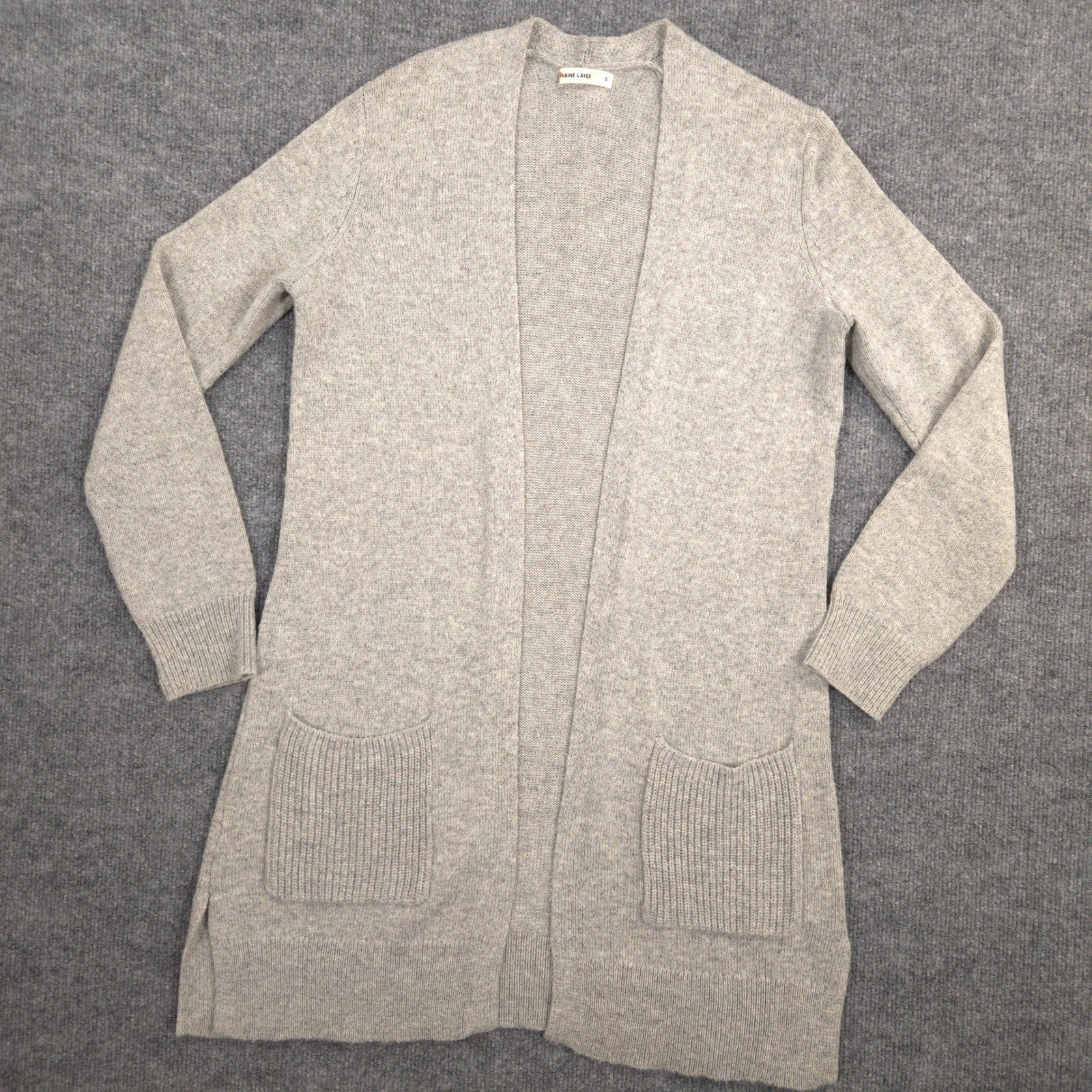Marine Layer Cabin Cardigan Sweater Womens S Gray Cashmere Blend Relaxed Open