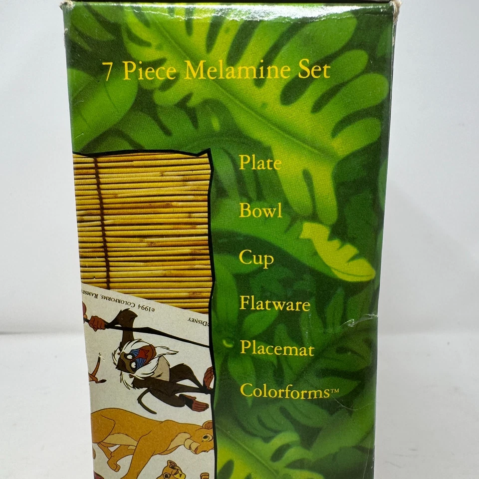 Vintage Selandia Colorforms The Lion King 7 Piece Melamine Set Disney - NEW - Image 2 of 4