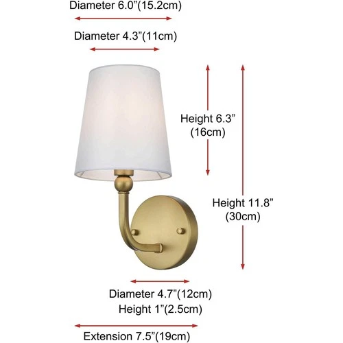 Living District LD7322W6SG Senna Bathroom Vanity Light Satin Gold - Picture 7 of 7