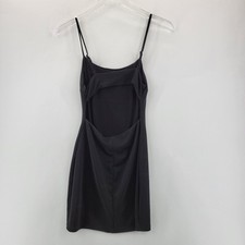 NBD Black Bodycon Mini Dress Size XS Spaghetti Straps Cutout Back Stretch Sexy
