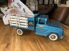 Vintage Tonka Farms Stake Truck No.04 Pressed Steel Teal Green Blue Original
