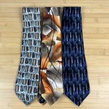 J. Garcia Silk Abstract Multicolor Men's Designer Ties Lot of 3