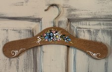 Vintage Handmade  Painted Wedding Dress Hanger Antique Bridal Clothes Floral