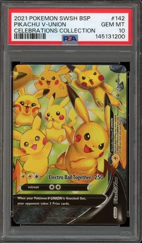 Pokemon Pikachu V-Union Celebrations Coll. Promo SWSH142 PSA 10 Gem Mint