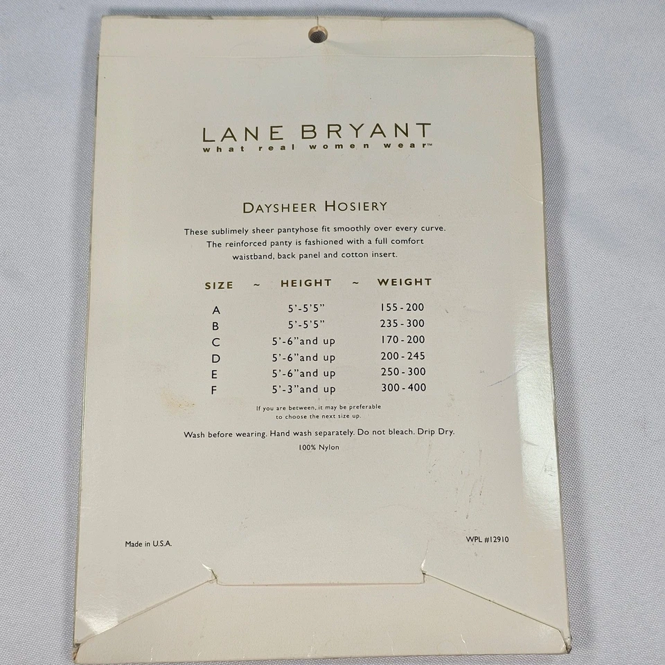 Pantimedias vintage Lane Bryant Daysheer punta reforzada beige talla D Foto 2 de 2
