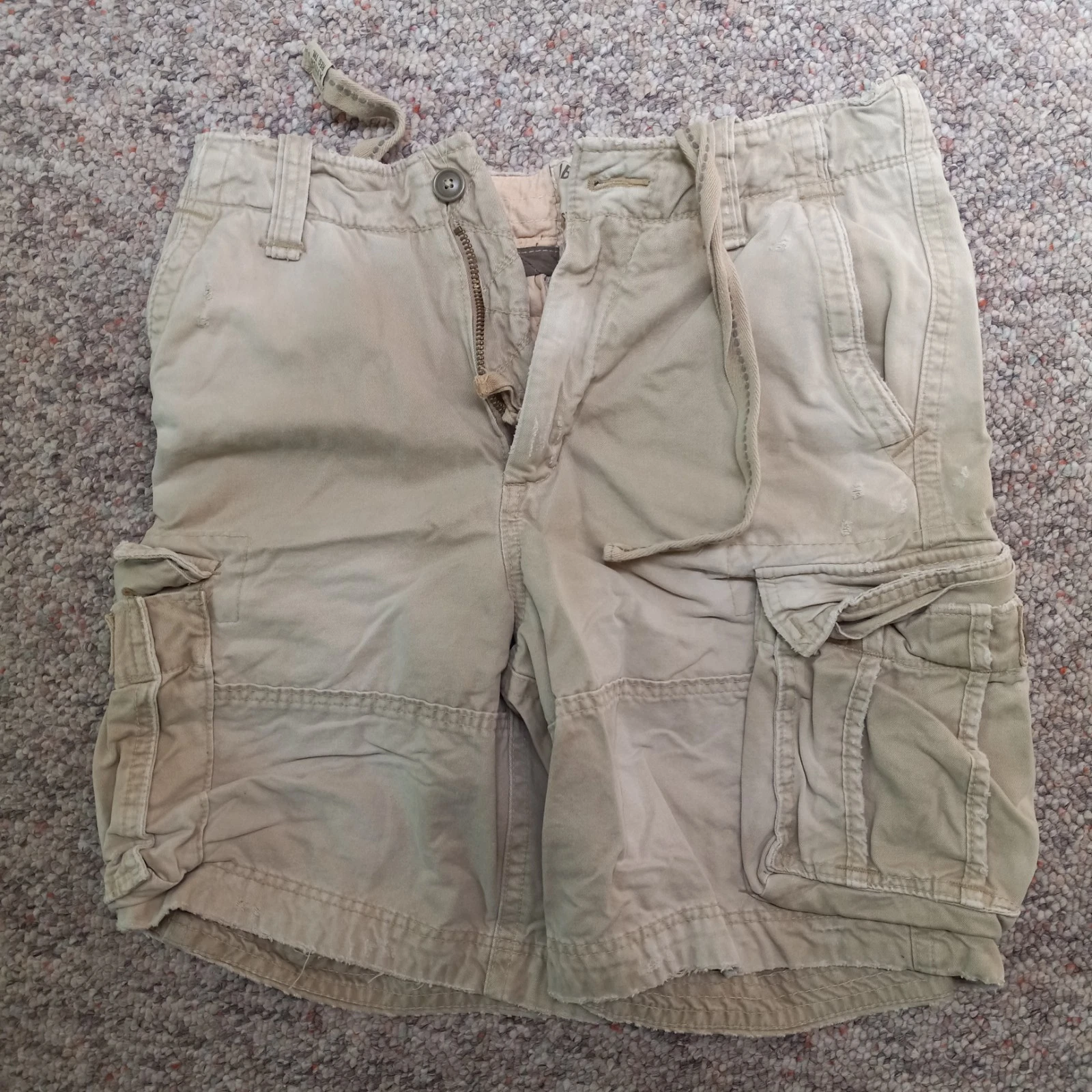 Abercrombie & Fitch Men's Khaki Tan Adirondacks Cargo Shorts A++ Condition Sz 32