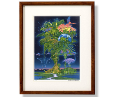 Hiroo Isono Art Visionary Forest 320x260mm w/frame Print ed.300