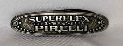 Vintage Altes Englisch Vernickelt Reifen Form Pirelli Superflex Paper Messer RAR