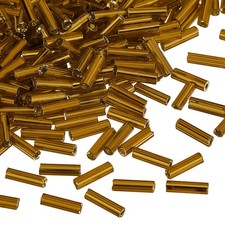 1300Pcs Glass Bugle Beads, 6x1.7mm Loose Bead Coffee