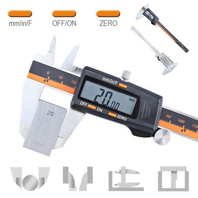 150mm Electronic Digital Vernier Caliper Stainless Steel Vernier Fraction/MM/IN