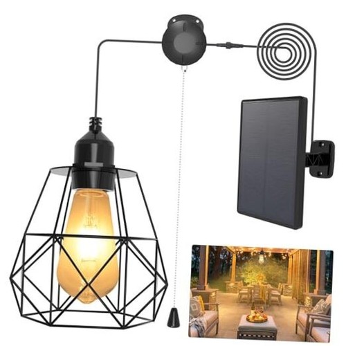 Solar Chandelier Lights Indoor Outdoor, Solar Solar Light with Pull ...