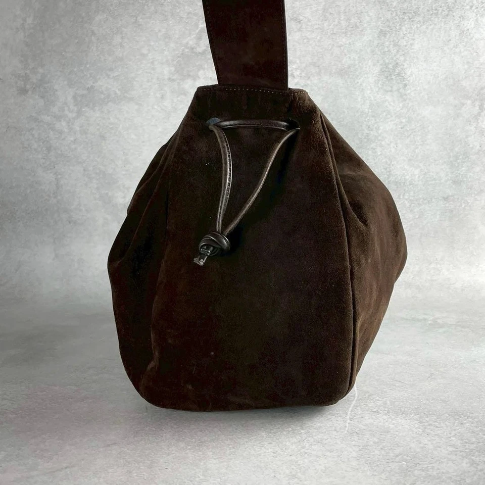 Salvatore Ferragamo Vintage Suede Leather Shoulder Bag Gancini Italy Made Auth - Image 4 of 4