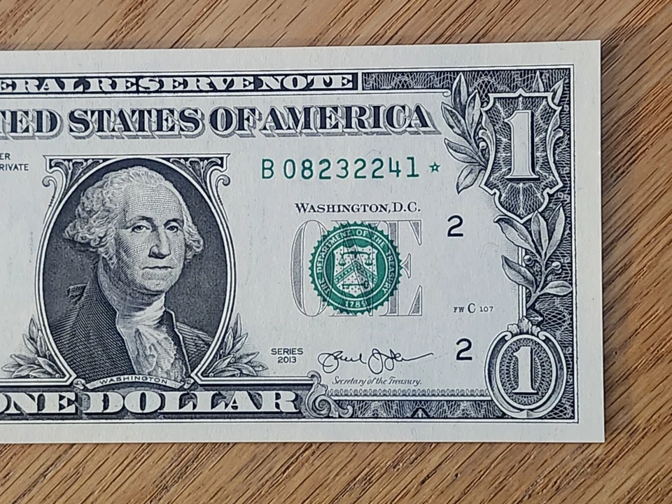 2013 B RARE DUPLICATE FORT WORTH $1 STAR NOTE UNC/GEM B08232241*  - Image 4 of 4