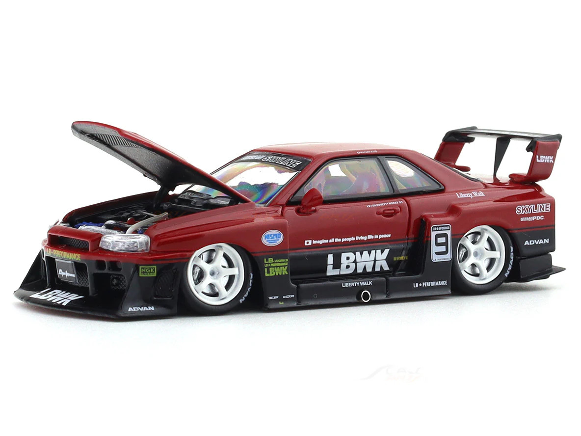 1/64 STREET WEAPON ER34 LBWK スカイライン Street Weapon SW 1:64 Nissan Skyline ER34 LBWK Red #9 | eBay