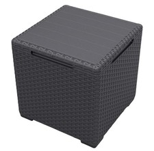 Garden Small Coffee Table Storage Box Patio Furniture Balcony Square Graphite