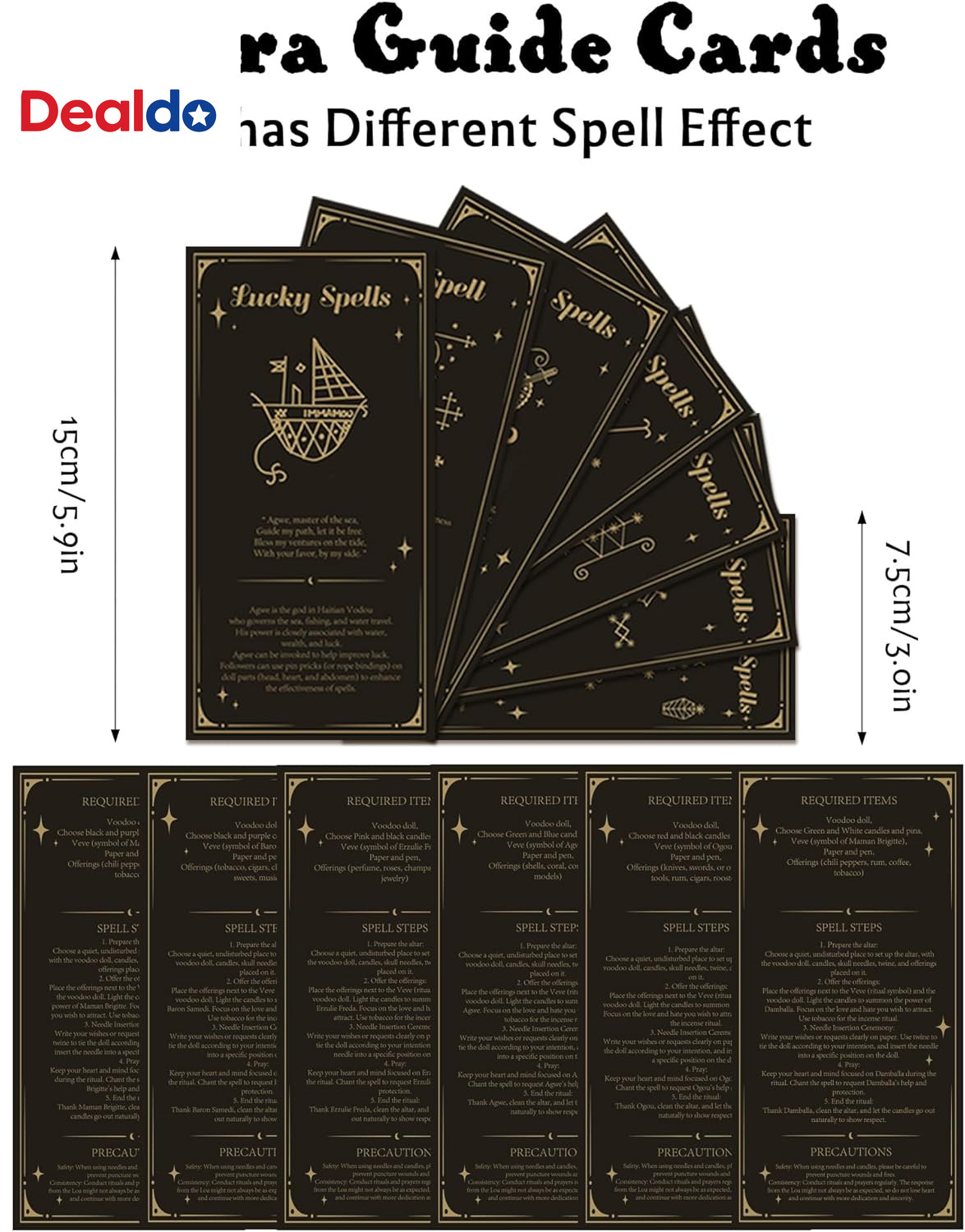 Voodoo Doll Set Include Spell Cards and 7 Pcs Stress Relief Pins, Dammit Creepy