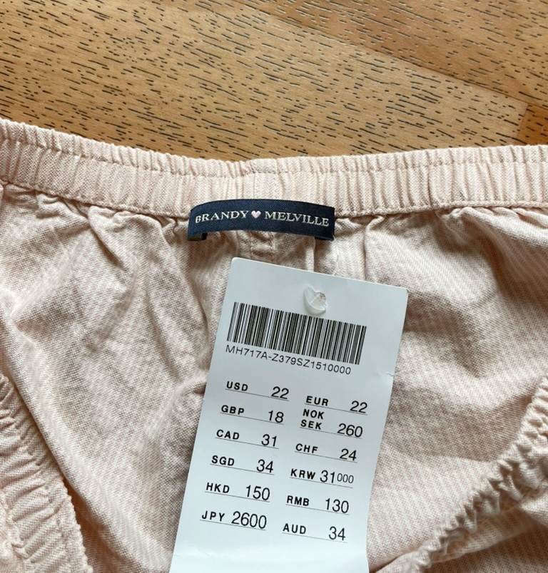 Brandy Melville Pink Stripe Pajama Set Button Tank Top & Cotton Lounge Shorts