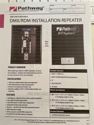 Pathway Connectivity 4 Way eDIN RDM Installation Repeater #4813