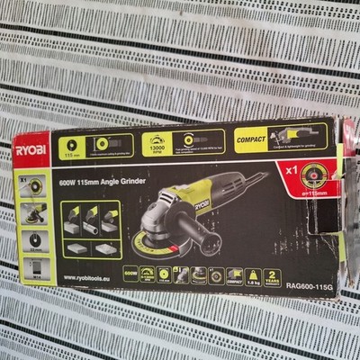 Ryobi 600W 115mm Winkelschleifer RAG-115G geöffnet nie benutzt. 