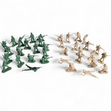 Lot of 36 GREENBRIER INTERNATIONAL 2" Plastic Army Men Toy Soldiers Tan  Green
