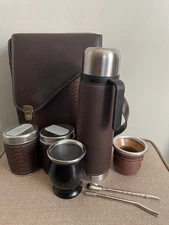 Kit Yerba Mate Set: Containers Gourd(Cup) Bombilla(Straw) Thermos Bag OPEN BOX