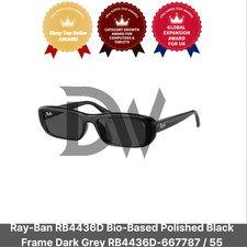 Ray-Ban Sunglasses RB 4439D 901 87 Polished Black Gray Lens 54mm with Case