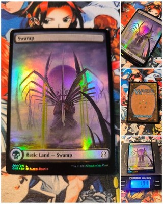 MTG Swamp V.1   Nm Art Phyrexian Landscape FOIL Phyrexia All will be ONE Og