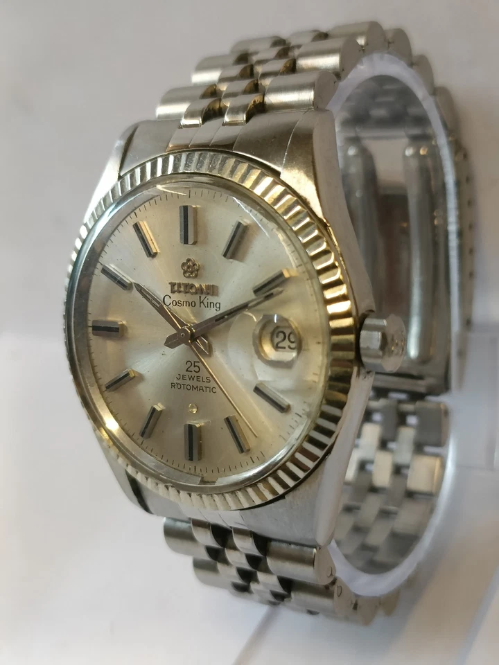 TITONI COSMO KING 25J ROTOMATIC SILVER DIAL SWISS MEN'S WORKING CONDITION - Image 4 of 4