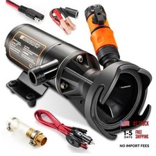 RV Macerator Pump 12V, 12 GPM Portable RV Sewer Pump with 10 FT Lift, Orange