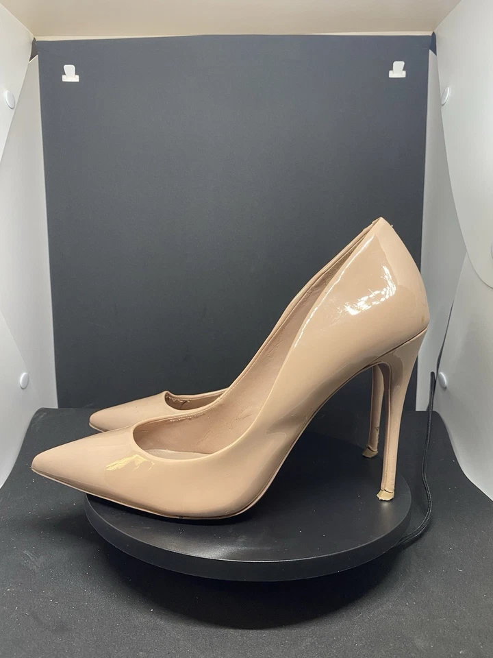 ALDO Mujer Beige Nude Patente Punta Tacones Usados Talla 10 Medianos 4 pulgadas Foto 2 de 4