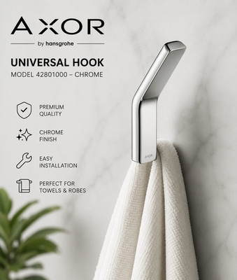 AXOR Hansgrohe Universal Hook Chrome Towel Robe Hook 42801000 New 