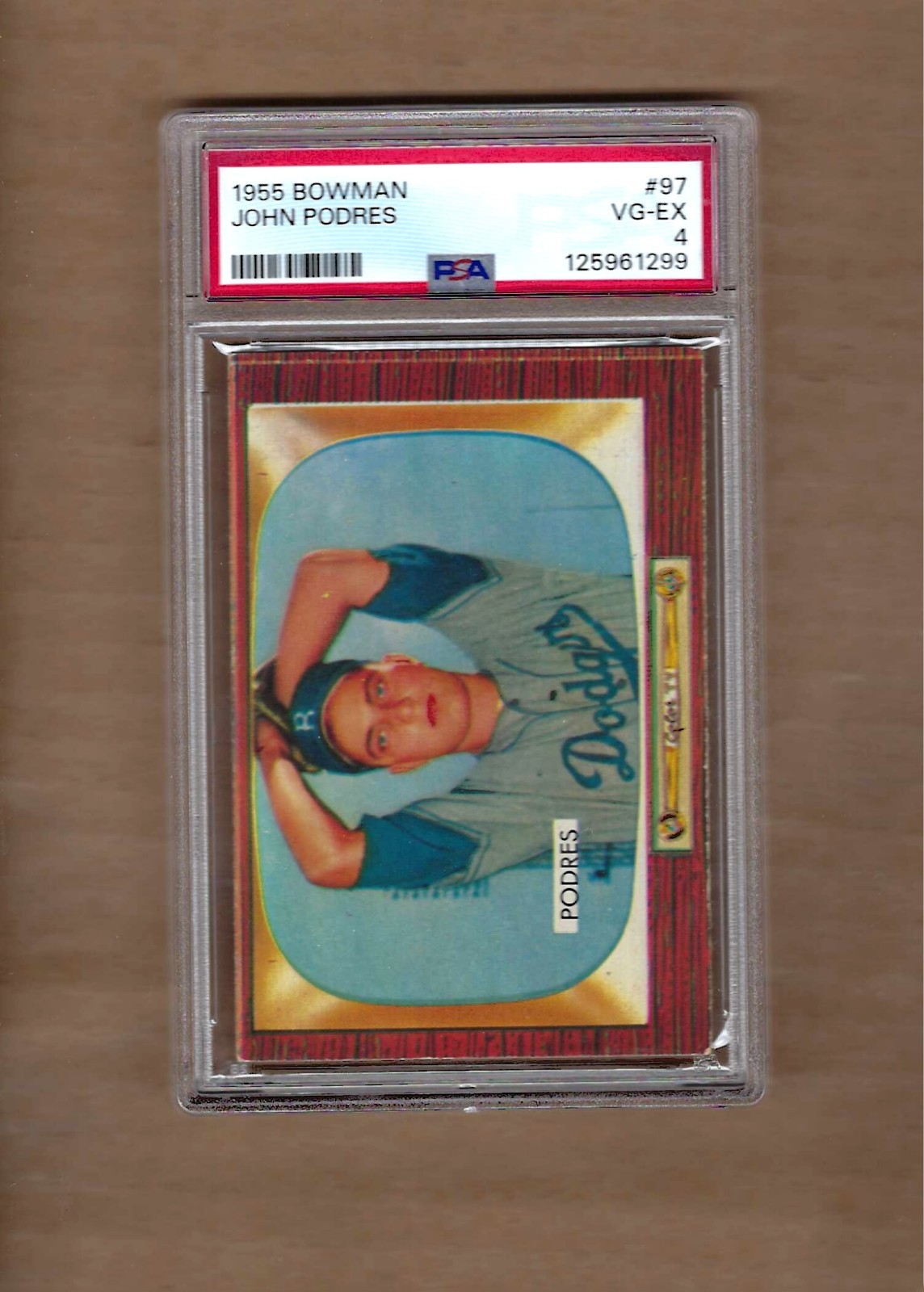 1955  BOWMAN  JOHNNY  PODRES  #  97    PSA  4