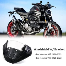 Sport Windshield W/ Bracket Kits For Ducati Monster 937 Monster 950 2021-2022