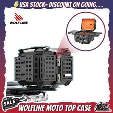 Wolfline Moto Universal Fit 45L Armor Motorcycle Top Case Tail Box Luggage Trunk