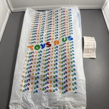 Vintage Toys R Us Plastic Shopping Bag 14x8 & Receipt Retro 80’s Nostalgia