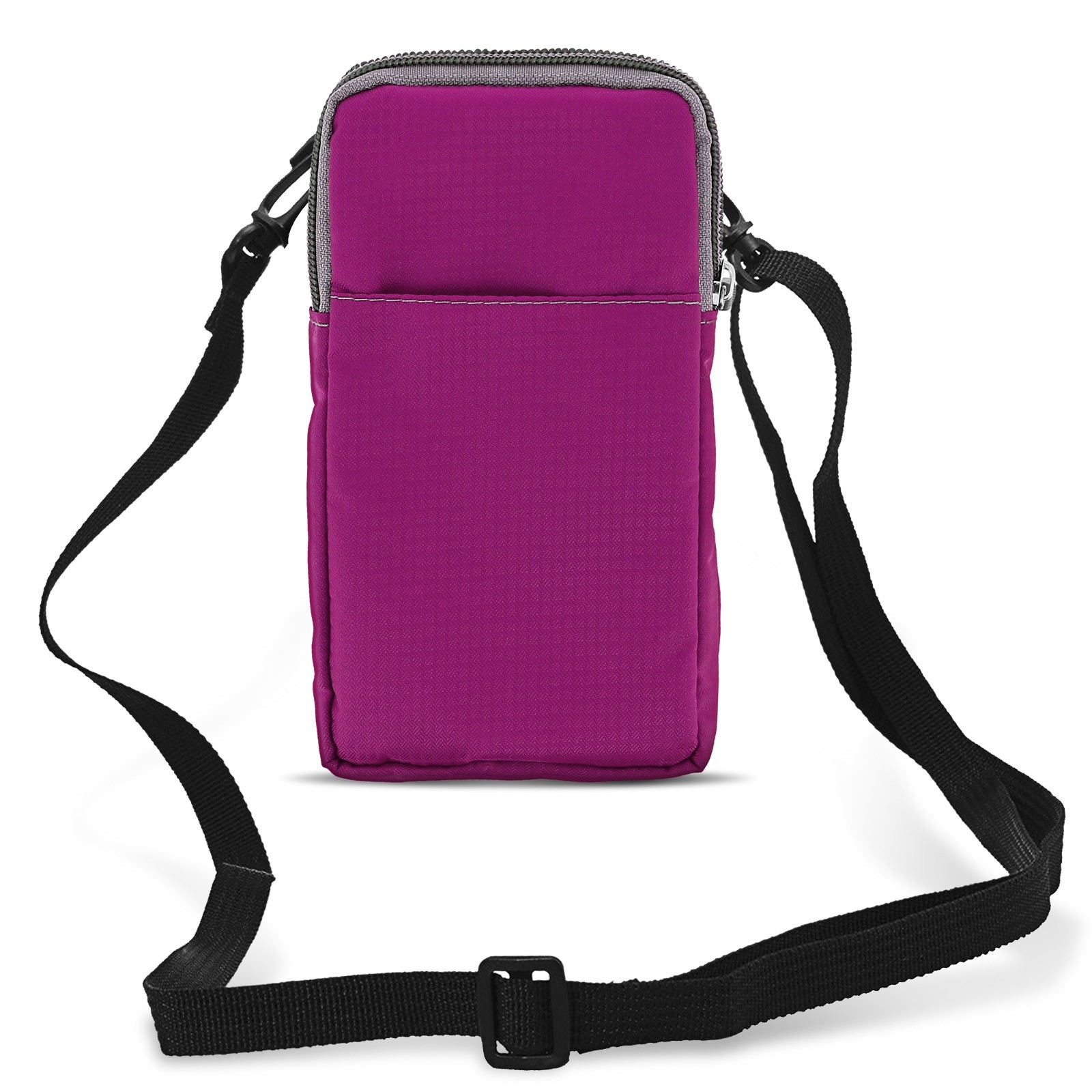 Sacoche ceinture rose 2 poches pour ranger téléphone et clés sans rayure