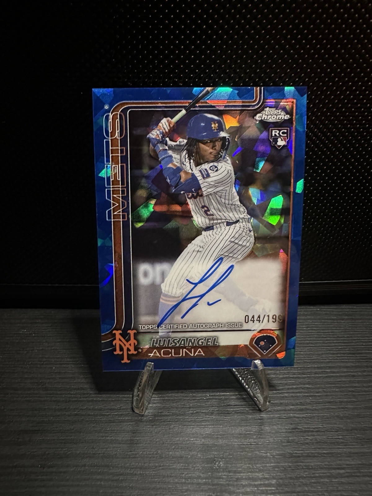 2025 Topps Chrome Sapphire Edition Rookie Autographs Luisangel Acuna #RA-LA /199