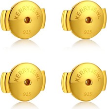 2-Pairs14K Gold Locking Earring Backs Replacements for Diamond Studs, Hypoallerg