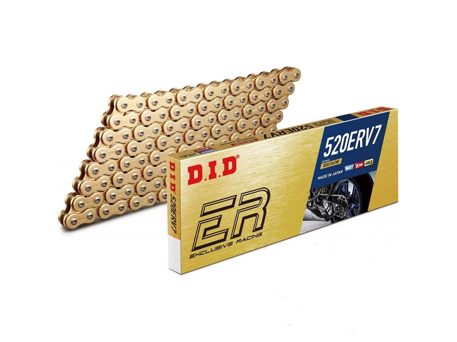 Did 520 Erv7 Standard Motorcycle Chain with Rivet Lock Gold 98 Links