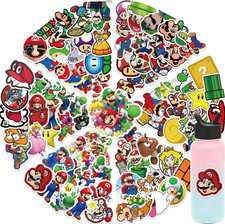 Mario Character Vinyl Stickers - 100 Waterproof Stickers for Various Uses