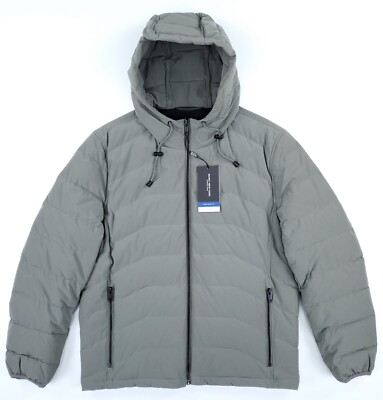 MARC NEW YORK Mens M Claxton Packable Jacket Down-Blend Quilted Puffer Coat Gray