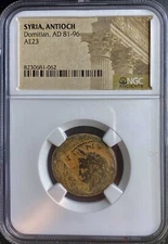 Emperor Domitian 81-96AD NGC Genuine Ancient Roman Coin Antioch SC Certified