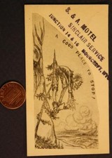 Newcastle Moorcroft Wyoming Motel Sinclair Oil Gas Station Business Card VTG +
